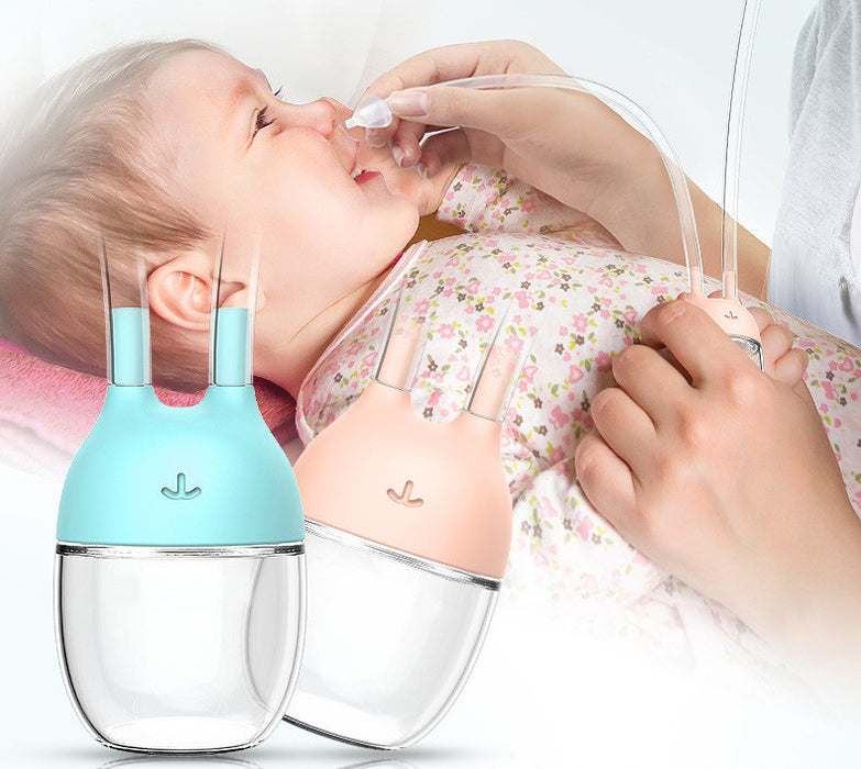 Baby Nasal Aspirator — Anti-Backflow Vacuum Suction Nose Cleaner for Newborns & Infants (Pink & Blue)