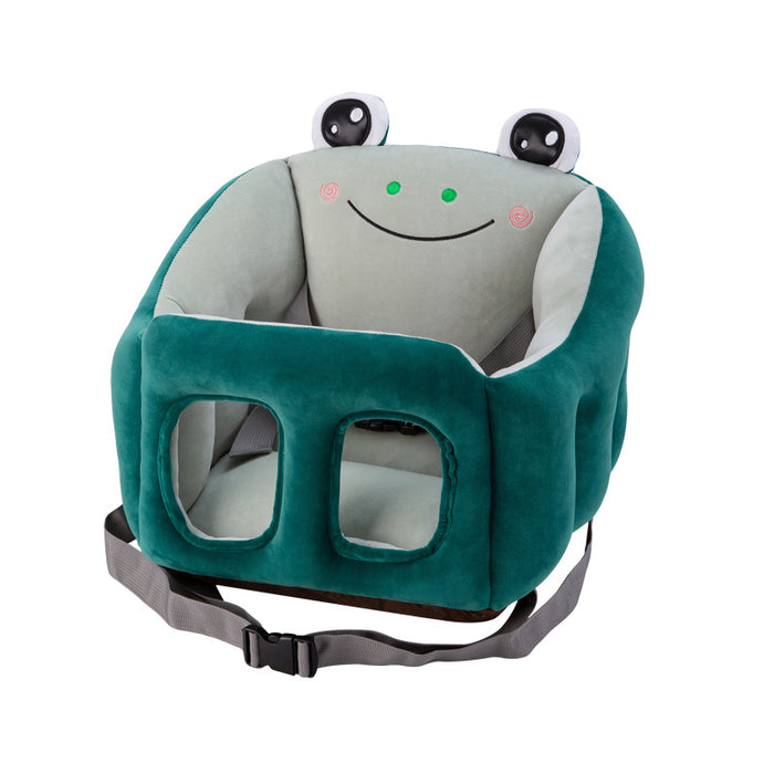Baby Plush Animal Learning-to-Sit Floor Sofa Chair — Soft PP Cotton Support Seat for 6–16 Months (Blue Rabbit, Green Frog, Grey Mouse, Pink Cat & More)