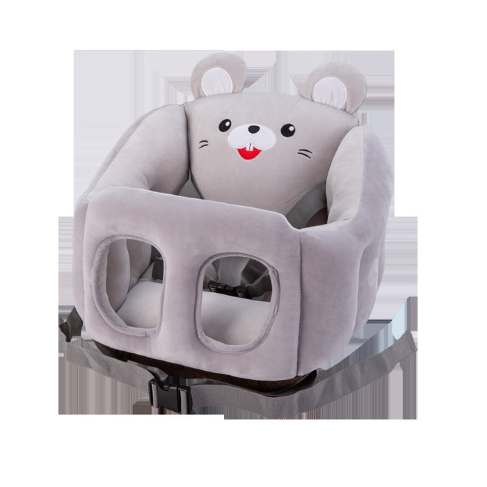 Baby Plush Animal Learning-to-Sit Floor Sofa Chair — Soft PP Cotton Support Seat for 6–16 Months (Blue Rabbit, Green Frog, Grey Mouse, Pink Cat & More)