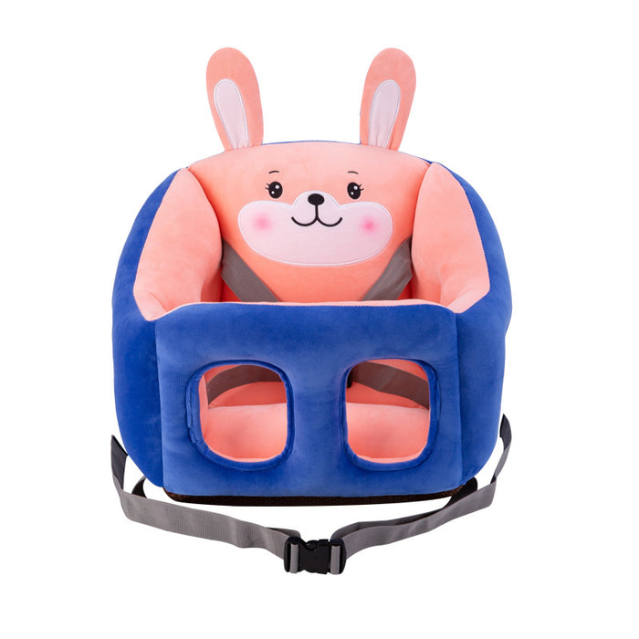 Baby Plush Animal Learning-to-Sit Floor Sofa Chair — Soft PP Cotton Support Seat for 6–16 Months (Blue Rabbit, Green Frog, Grey Mouse, Pink Cat & More)