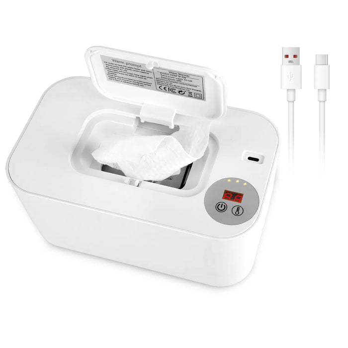 Baby Wipe Warmer With 3 Temperature Settings Type-C Powered Baby Wet Wipes Dispenser With Night Light Large Capacity Diaper Wipe Warmer For Baby GPCT5369