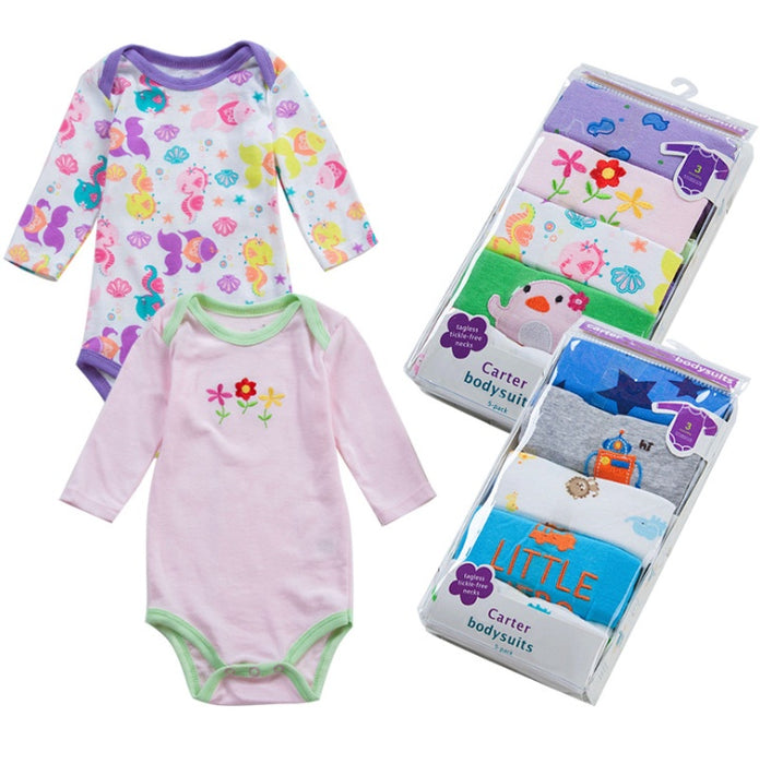 5-Piece Random Baby Clothing Gift Set — Cotton Rompers & Onesies for Boys & Girls (Sizes 3M–24M)