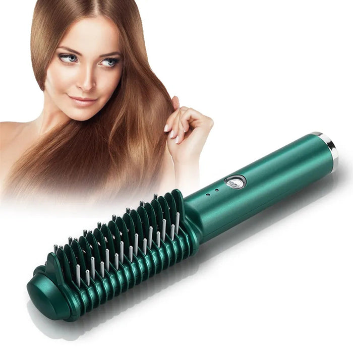 Dual-Purpose Electric Hair Comb Curl & Straighten