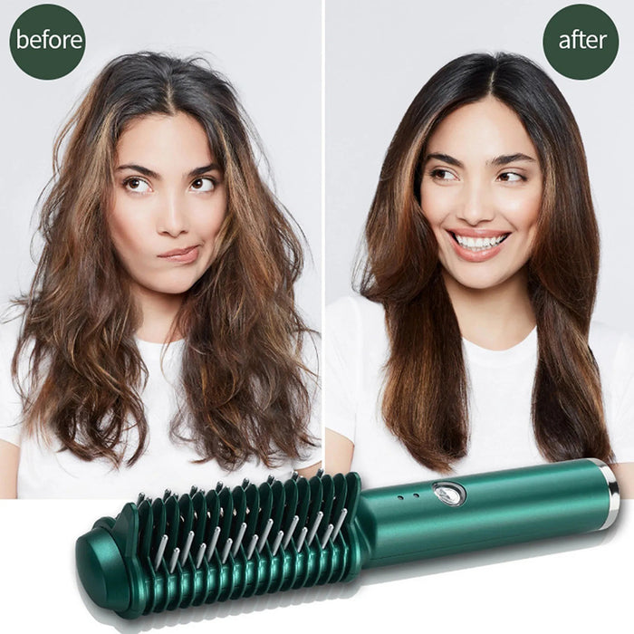 Dual-Purpose Electric Hair Comb Curl & Straighten