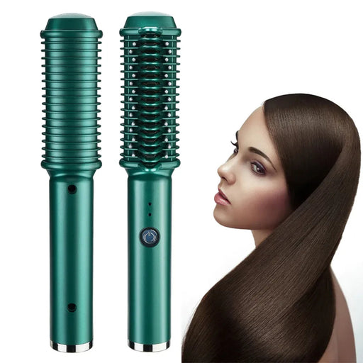 Dual-Purpose Electric Hair Comb Curl & Straighten