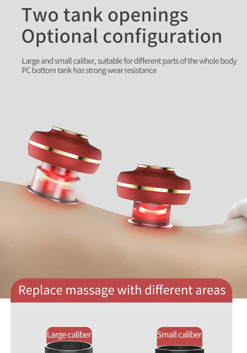 Portable Electric Cupping Massager  2 Cups & Red Light