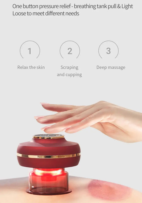 Portable Electric Cupping Massager  2 Cups & Red Light