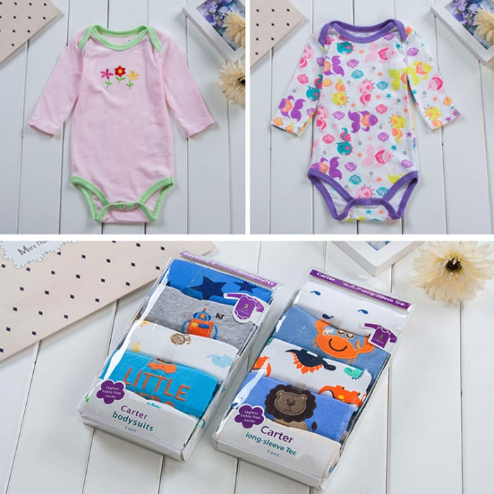 5-Piece Random Baby Clothing Gift Set — Cotton Rompers & Onesies for Boys & Girls (Sizes 3M–24M)