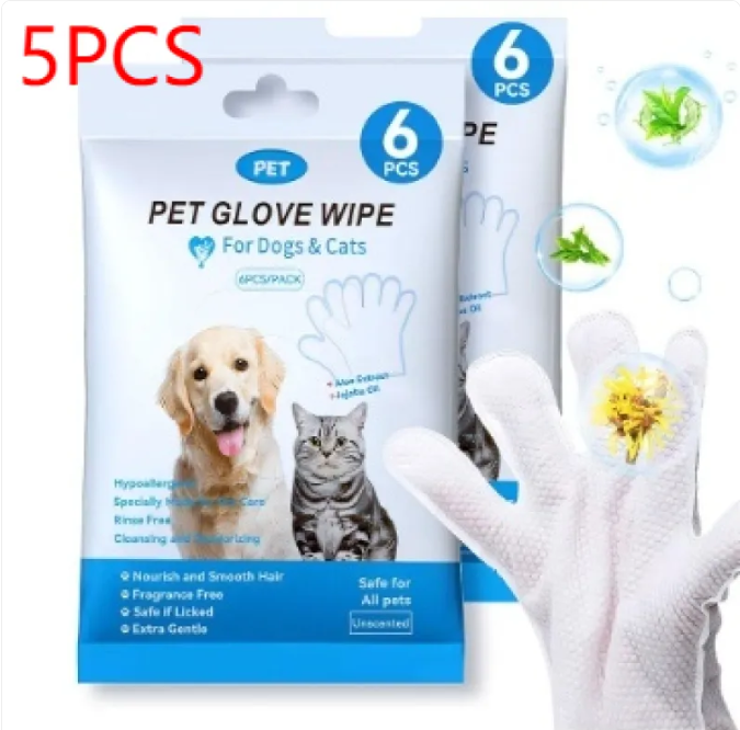 Pet Cleaning Gloves & Wipes Quick Grooming