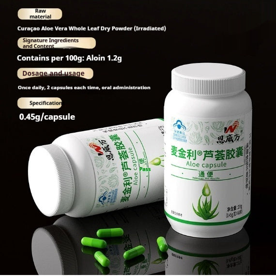 Aloe Vera Capsules — Digestive Health & Gentle Constipation Relief Supplement (60 Capsules)