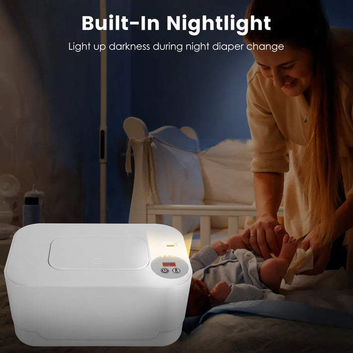 Baby Wipe Warmer With 3 Temperature Settings Type-C Powered Baby Wet Wipes Dispenser With Night Light Large Capacity Diaper Wipe Warmer For Baby GPCT5369