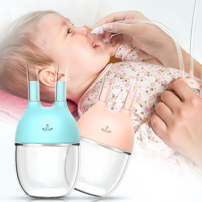 Baby Nasal Aspirator — Anti-Backflow Vacuum Suction Nose Cleaner for Newborns & Infants (Pink & Blue)