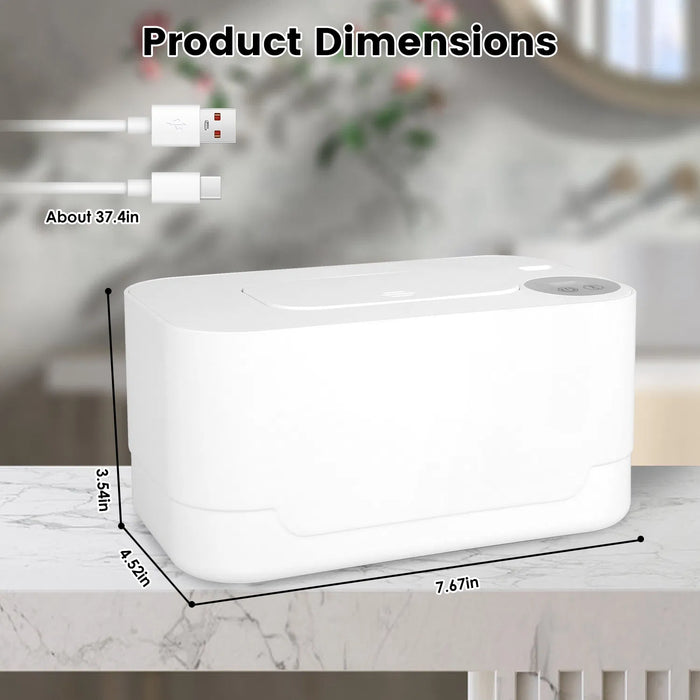 Baby Wipe Warmer With 3 Temperature Settings Type-C Powered Baby Wet Wipes Dispenser With Night Light Large Capacity Diaper Wipe Warmer For Baby GPCT5369