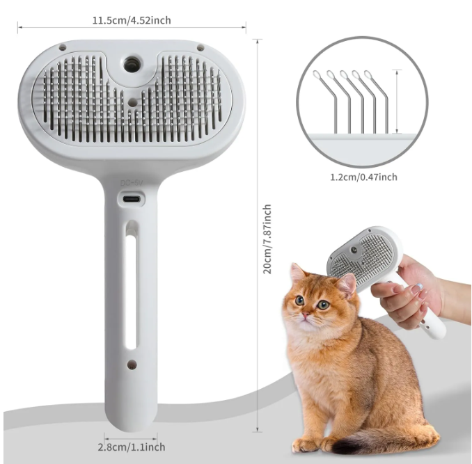 Pet Hair Spray Brush  Groom & Detangle Fur