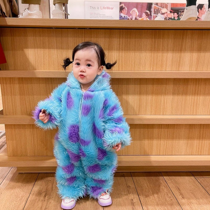 Cute Animal Baby Jumpsuit  Hooded Zipper Outfit