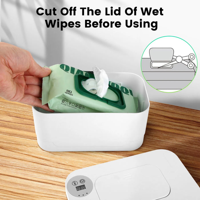 Baby Wipe Warmer With 3 Temperature Settings Type-C Powered Baby Wet Wipes Dispenser With Night Light Large Capacity Diaper Wipe Warmer For Baby GPCT5369